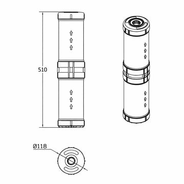 Cartuccia Ricambio Watts Oneflow OFTWH-R 23/38 L/min 3/4" Anticalcare TAC - 0
