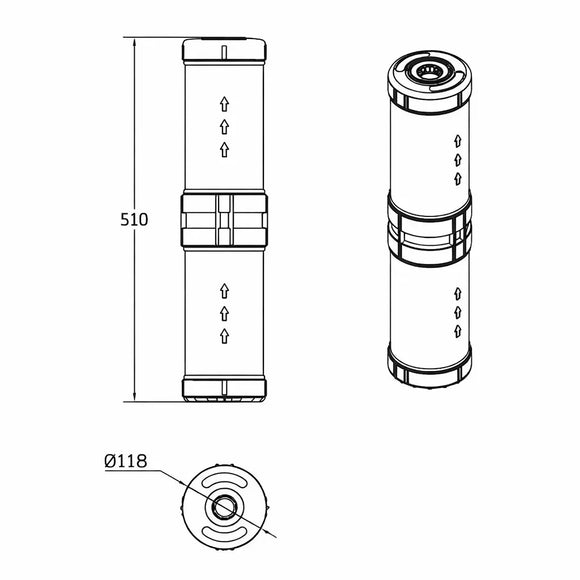 Cartuccia Ricambio Watts Oneflow OFTWH-R 23/38 L/min 3/4" Anticalcare TAC
