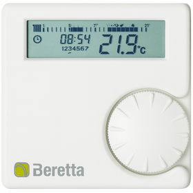 Gli elementi visibili (vista frontale con display temperatura e manopola di regolazione)