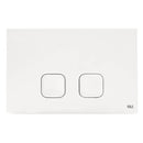 Placca Comando Oliver 132-V7082-B Plain Dual Bianca - Doppio Scarico WC Risparmio Idrico-1