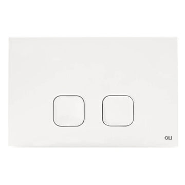 Placca Comando Oliver 132-V7082-B Plain Dual Bianca - Doppio Scarico WC Risparmio Idrico