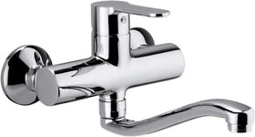 Miscelatore lavello a muro Paffoni BLU161 cromato per cucina su sfondo bianco