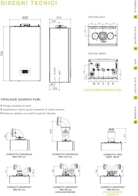 Beretta BLR 25 – Caldaia a Condensazione 25 kW Metano + Kit Fumi e Flessibili - 0