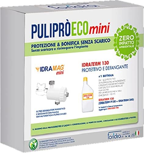 FORIDRA PULIPRO ECO MINI BIANCO PACCHETTO PER BONIFICARE E PROTEGGERE UN IMPIANTO DA 80/00 Lt A SCARICO ZERO PULIPECB