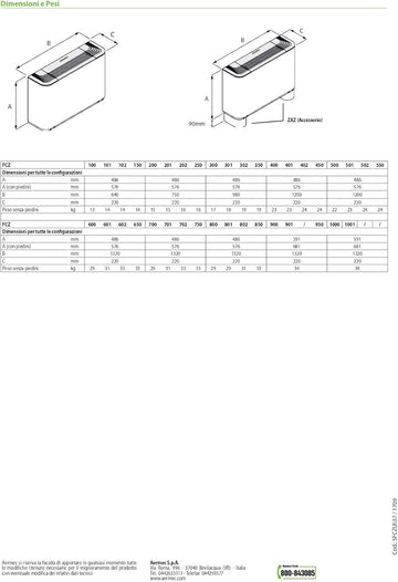 Ventilconvettore Aermec FCZ ACT 200 Pavimento con Comando Elettronico Integrato - 0