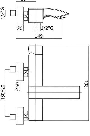 Paffoni-Miscelatore Vasca Esterno LEVEL LEC 023 Cromato con Deviatore - 0