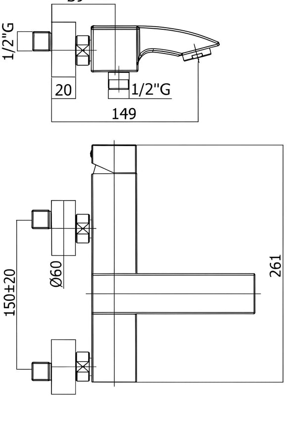 Paffoni Level LEC023CR – Miscelatore Vasca Esterno Cromato con Deviatore