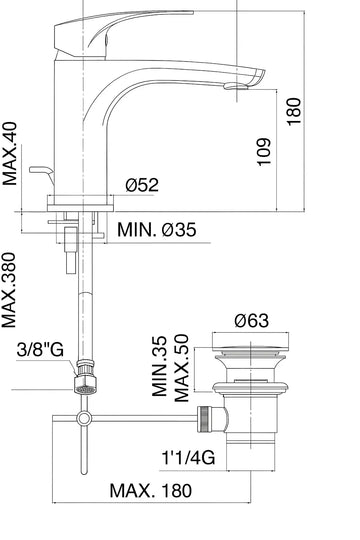 Paffoni-Lime Miscelatore Lavabo con Scarico Cromo LM075CR - 0