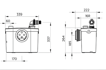 SFA Sanitop UP - Trituratore Sanitario per WC, Lavabo, Doccia e Bidet - 0