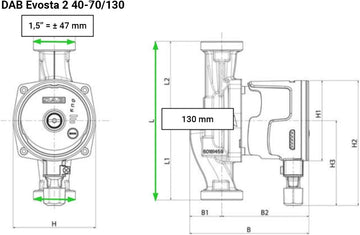 DAB - Circolatore elettronico Evosta 2 interasse 130 230V - 0