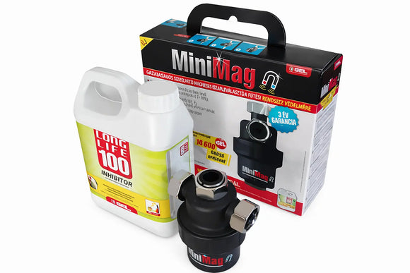 Kit Protezione Caldaia: Defangatore Magnetico MINIMAG + Inibitore LONG LIFE 100 (1L)