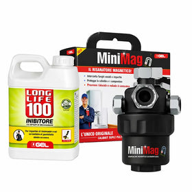 Kit Protezione Caldaia: Defangatore Magnetico MINIMAG + Inibitore LONG LIFE 100 (1L)
