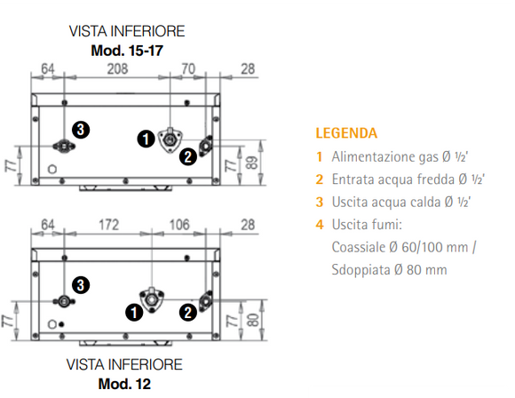 Scaldabagno Gas Ferroli Kona 15L Metano Camera Stagna Low NOx Classe A