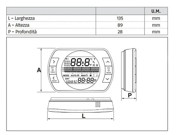 Cronotermostato HI comfort T100 - Programmazione Settimanale Display LCD | Codice 20193352
