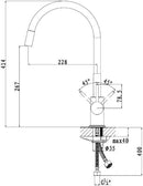 IdroNord Miscelatore Snake monocomando per lavello con canna orientabile-2