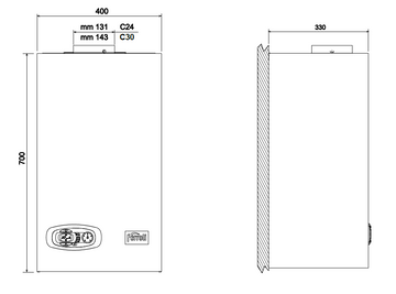 Caldaia Camera Aperta Ferroli Divatech D LN C 24 kW - Low NOx Classe A - 0