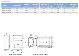 Atlantic Vertigo Access 80 V25 Scaldabagno Elettrico Multiposizione Classe B - 0