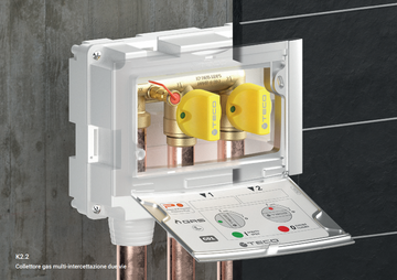 TECO Kit Collettore Gas K2.2 Multi Intercettazione 2 Vie TC 1" - 3/4" | Certificato DIN EN 331 - 0
