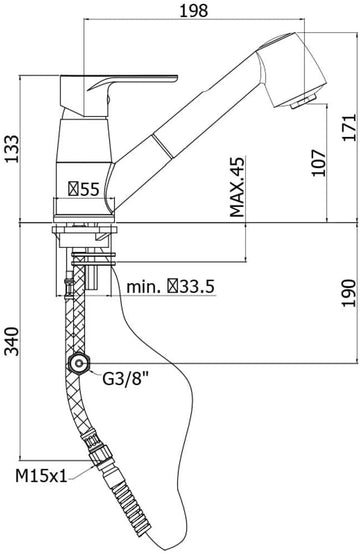 Miscelatore Cucina PAFFONI BLU183CR - Doccetta Estraibile Doppio Getto - 0
