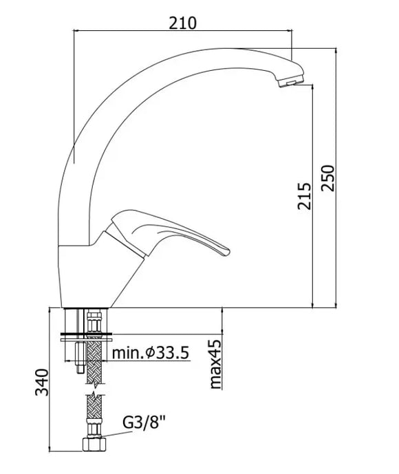 Paffoni Nettuno Due ND181CR – Miscelatore Lavello Canna Alta Orientabile