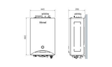 Caldaia Condensazione Rinnai Zen 24 kW Metano Wi-Fi Low NOx Classe A Profilo L Silenziosa - 0