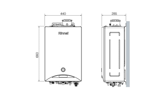 Caldaia Condensazione Rinnai Zen 24 kW Metano Wi-Fi Low NOx Classe A Profilo L Silenziosa