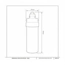 Schema dimensioni tecniche filtro acqua Profine Blue Carbon Block con specifiche di installazione