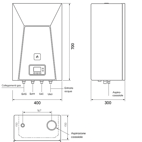 Disegno tecnico ottimizzato scaldabagno