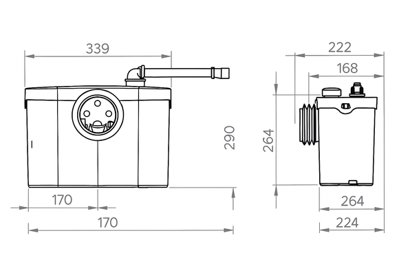 SFA Sanitrit UP - Trituratore WC 400W | Scarico 4m Verticale / 100m Orizzontale