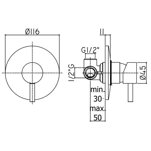 Paffoni Light Fonte LIG010CR – Miscelatore Doccia Incasso Cromato