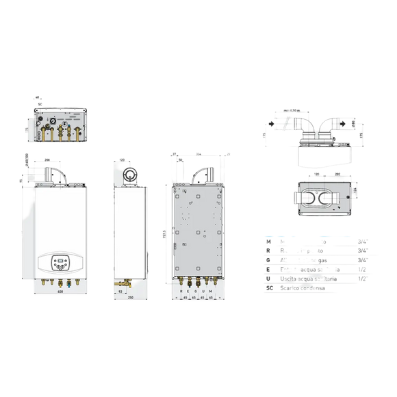 Sime-Caldaia Condensazione VERA HE 30 kW Metano Classe A NOx 6 Open Therm Rendimento 106%