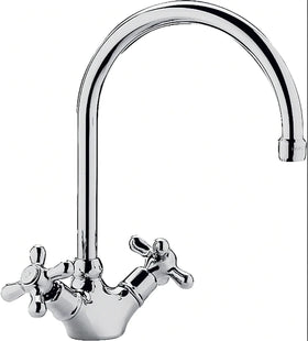 Paffoni-Miscelatore Monoforo Lavello Iris - Canna Alta a Ombrello in Ottone Cromato