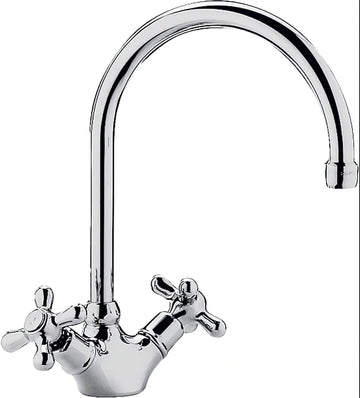 Paffoni-Miscelatore Monoforo Lavello Iris - Canna Alta a Ombrello in Ottone Cromato