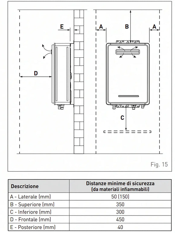 Scaldabagno Istantaneo a Gas GPL Sime MINI 16 E - Camera Stagna 16 L/min