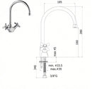 Paffoni Iris IRV180CR – Miscelatore Lavello Canna Alta a Ombrello Cromato-3