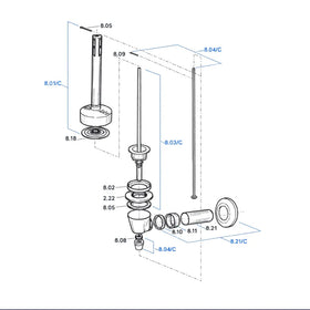 Batteria Scarico WC ITS 8.00 FAIT CROM - Meccanismo Universale Cromato Mezza Altezza - 0