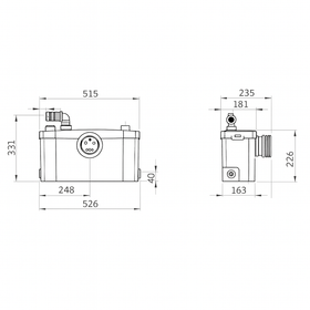Trituratore WC SFA SANIPLUS UP 400W Bagno Completo Lavabo Bidet Doccia - 0