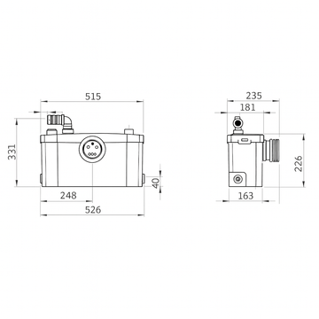 Trituratore WC SFA SANIPLUS UP 400W Bagno Completo Lavabo Bidet Doccia - 0