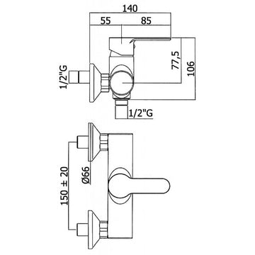 MISCELATORE DOCCIA ESTERNO BLU168 BLU PAFFONI - 0