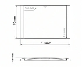 TECO K2 B01 – Placca di Copertura Rubinetto Gas da Incasso 135x90mm | Finitura Cromo - 0