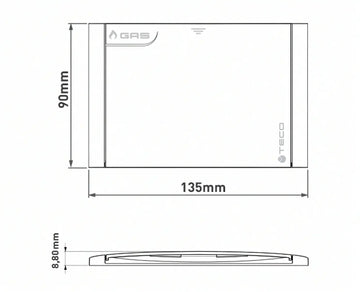 TECO K2 B01 – Placca di Copertura Rubinetto Gas da Incasso 135x90mm | Finitura Cromo - 0