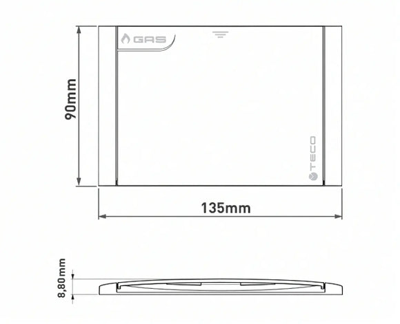TECO K2 B01 – Placca di Copertura Rubinetto Gas da Incasso 135x90mm | Finitura Cromo