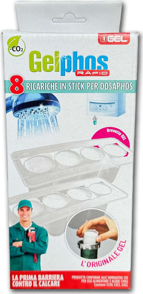 Ricariche Gelphos Rapid 2x4 – 8 Cartucce Gel Anticalcare per Impianti