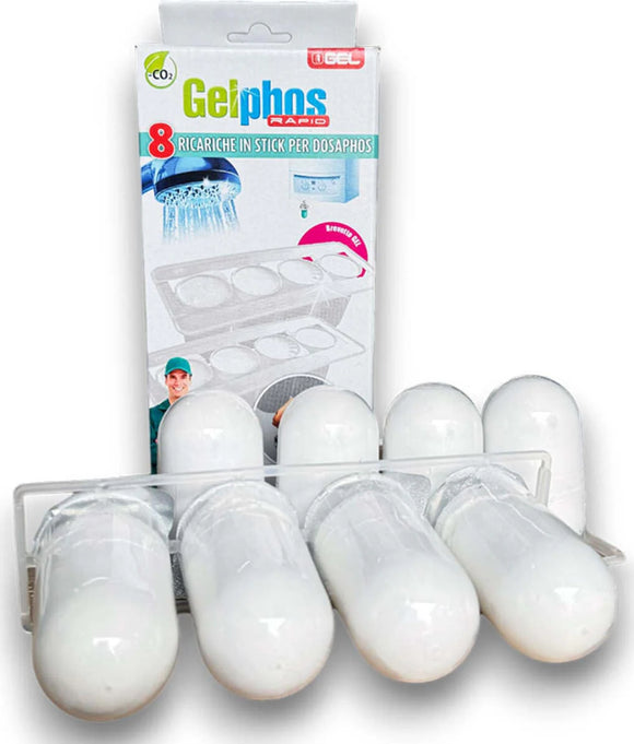 Ricariche Gelphos Rapid 2x4 – 8 Cartucce Gel Anticalcare per Impianti