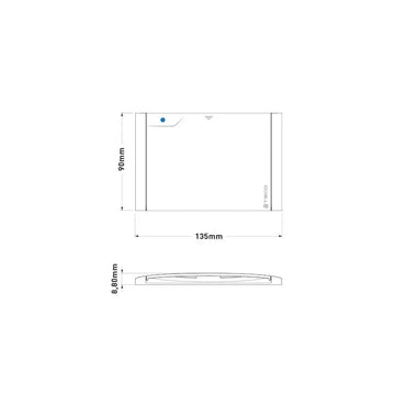 Placca TECO K4 B03 Bianca 135x90mm - Copertura Collettori Sanitari Incasso - 0