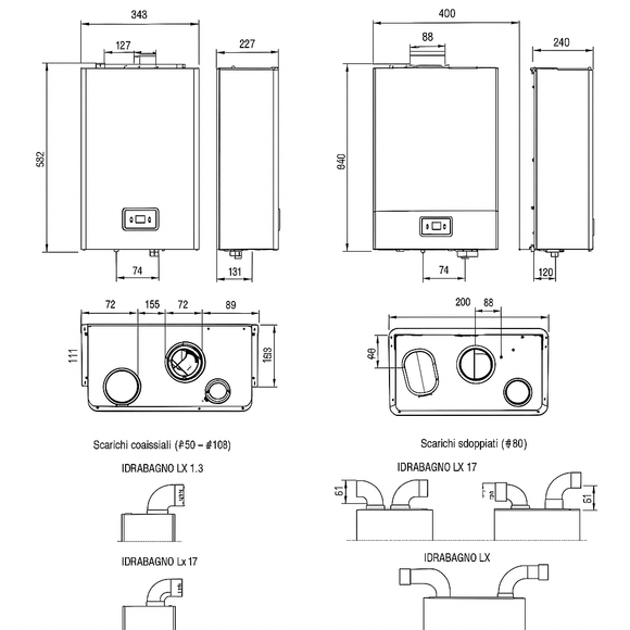Specifiche tecniche ottimizzate Idrabagno Lx 11-13-17L